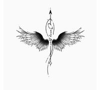 ARYU Tattoo Anti-Rub Long-Lasting Non-Reflective Wings Arrow Letter Herbal Tattoo Sticker Chest Sticker 14×15cm