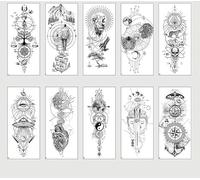 ARYU Temporary Tattoo Stickers, Floral Vine Design with Butterflies, Black and White, Waterproof, 10 Sheets (C)