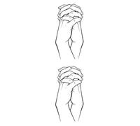 ARYU Temporary Tattoo Stickers, Minimalist Line Art Hands Design, Waterproof, 10-12 Days Long Lasting, 6x10cm, 10 Sheets