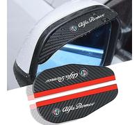 ARZARF 1 Pair Car Side Wing Mirror Rain Protector Cover Cap Smoke Guard，for Alfa Romeo 159 Brera Giulia Giulietta GT SPIDER STELVIO 166 156 147 146 145 Car Side Mirror Waterproof Visor Rain Eyebrow