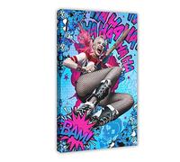 ARZARF Harley Quinn Movie Poster 10 Canvas Poster Wall Art Decor Print Picture Paintings for Living Room Bedroom Decoration Frame-style 16x24inch(40x60cm)