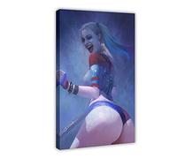 ARZARF Harley Quinn Movie Poster 4 Canvas Poster Wall Art Decor Print Picture Paintings for Living Room Bedroom Decoration Frame-style 16x24inch(40x60cm)