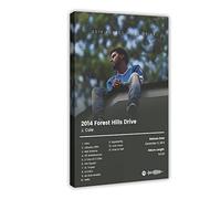 ARZARF J. Cole Poster 2014 Forest Hills Drive Tracklist Album Cover Poster Canvas Poster Wall Art Decor Print Picture Paintings for Living Room Bedroom Decoration Frame-style 08x12inch(20x30cm)