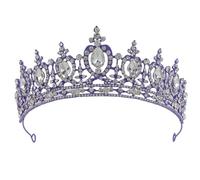 arzgul Stage Performances Headband Shimmering Rhinestones Crystal Hairhoop Hair Decors Evening Party Accessory Hairhoop(White Diamond on Pur)