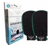 Arziman Exfoliating glove & Mitt (2pc)- 100% Vegan Viscose Traditional Turkish silkify Hammam Kessa for Man & Woman Spa Washcloth Body Scrub Skincare -Tan Removal (Black)