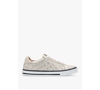 Arzon Diamond Quilted Stone Metallic Leather Trainers - Taupe Leather / 38
