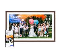 ARZOPA 15.6" Digital Photo Frame WiFi Free Unlimited Cloud Storage FHD 1920x1080 Touch Screen Remote Sharing Unlimited Photos Videos Large Digital Picture Frame Perfect for Gifting Family - D15 Brown