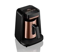 Arzum Okka Rich Automatic Turkish Coffee and Hot Beverage Maker, Velvetiser, 5 cups, Black/Copper