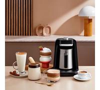 Arzum Okka Rich Spin Pro Turkish Coffee and Hot Beverage Maker, Velvetiser, Milk Frother, 5 Cups, Stainless Steel Cooking Pot (Chrome)