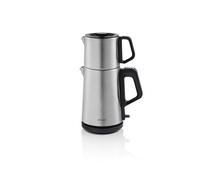 Arzum TeaCharm Turkish Tea Maker, Stainless Steel, Auto Shut-Off, Boil-Dry Protection, INOX, 1.8L, 3-pin UK Plug, 1800W
