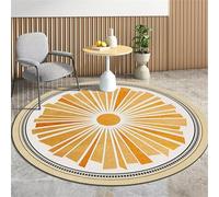 Arzunsy Boho Sun Round Rug 90cm - Machine Washable Colourful Rainbow & Sunshine Rugs Non-Slip Low-Pile Circle Carpet for Living Room, Bedroom, Kitchen