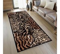 Arzunsy Leopard Tiger Print Rug Runner 60x200cm - Faux Animal Print Non-Slip Floor Mat, Easy Clean Hallway Rug for Living Room Bedroom Kitchen Indoor Decor