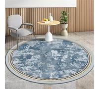 Arzunsy Luxury Modern Round Rug, Round Rugs 90cm,Abstract Distressed Blue & Grey Marble Design Rugs, Soft Non-Slip Mat for Creating an Elegant Atmosphere in Living Room, Bedroom & Dining Room