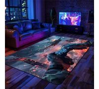 Arzunsy Sci-Fi Gaming Rug 60x110cm - Large Area Rug With Futuristic Controller Design - Non-Slip Soft Floor Mat for Game Room, Living Room, Bedroom - Modern Gaming Room Decor