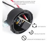 AS-20 Photocontrol Light Switch for Outdoor Control - 220V AC 10A Automatic Dusk-to-Dawn Sensor with Copper Wiring, PE Housing, 15cm Le