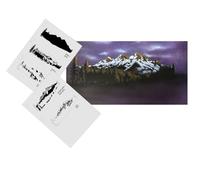 AS-354 Berge/Mountains Step by Step Airbrush Stencil Size L