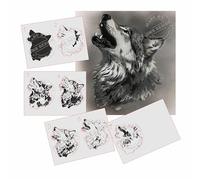AS-363 Wolf Step by Step Stencil for Acrylic, Airbrush, Spray, Varnishes and Wall Paint, Size XL
