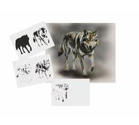 AS-364 Wolf Step by Step Stencil for Acrylic, Airbrush, Spray, Varnishes and Wall Paint, Size S