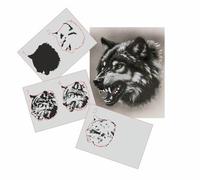 AS-366 Wolf Step by Step Stencil for Acrylic, Airbrush, Spray, Varnishes and Wall Paint, Size S