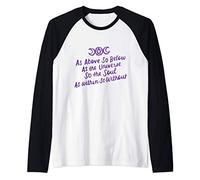 As Above So Below as the Universe So The Soul Wiccan Pagan Raglan Baseball Tee