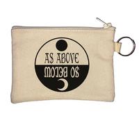 As Above So Below Sun and Moon Key Chain Coin Purse Beige