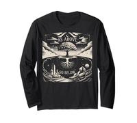 As Above So Below Tree Symbol Cosmic Nature Art Long Sleeve T-Shirt
