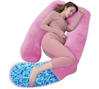 AS AWESLING Shredded Memory Foam Pregnancy Pillows, Memory Foam Filling U Shaped Pregnancy Pillow for Sleeping, U Shaped Body Pillow, Maternity Pillow for Pregnant Women with Velvet Cover (PURPLE)