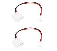 AS Axis Spindleon 2 Pack Compatible with Molex 4 Pin Male to 3 Pin Fan Female Adapter Cable 2 Wire for PC Fan And Fan Hub
