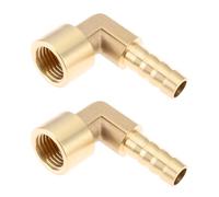 AS Axis Spindleon 2pcs 1/4" BSP Female to 8mm Barb Brass Elbow Connectors for Pipe Tubes