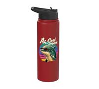 As Cool as a Dolphin Dolphin Stuff | Sunset Retro Dolphin Stainless Steel Insulated Water Bottle