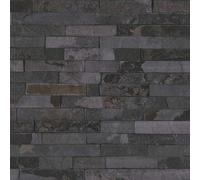 As Creation 355825 Slate Brick Stone Charcoal/ Grey Wallpaper