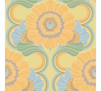 As Creation 70's Retro Floral Chic Blue Green Wallpaper Textured Paste The Wall