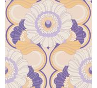 AS Creation 70's Retro Floral Chic Purple Wallpaper Textured Paste The Wall