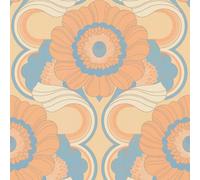 AS Creation 70's Retro Floral Chic Turquoise Wallpaper Textured Paste The Wall