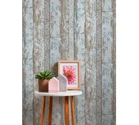 As Creation A.s. Creation Bude Flowers & Plants Wood Panel Scrapwood Effect Wallpaper 36119-1 Blue/brown/beige/cream