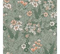 As Creation A.s. Création Green Botanical Floral Wallpaper Sage & Peach 791373