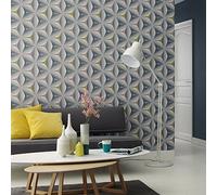 AS Creation Abstract Star Leaf Pattern Embossed Non Woven 3D Effect Wallpaper (Multi Coloured 960422)