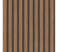 Non-woven wallpaper Scandinavian wood panel look brown black 39109-8 (2,01£/1qm)