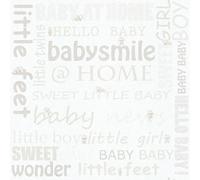 As Creation Baby Phrases Wallpaper In Beige And White, Wallpaper With Words For Nursery Room, Washable Word Wallpaper