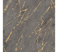 AS Creation Battle of Style Stone Charcoal Gold Wallpaper 38817-5 - Marble