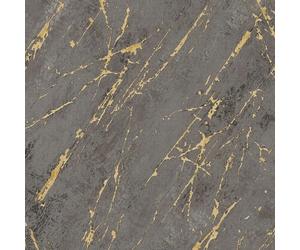 AS Creation Battle of Style Stone Charcoal Gold Wallpaper 38817-5 - Marble