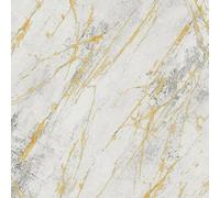 Livingwalls Non-Woven Wallpaper BOS 388173 Marble Look White/Grey 10.05 m x 0.53 m Made in Germany