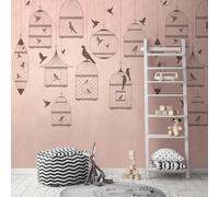 AS Creation Animal Bird Cage Pink Wallpaper Feature Wall Mural 159 x 280cm