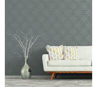 As Creation Bjorn Grey Metallic Effect Geometric Textured Wallpaper