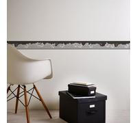 As Creation Black And Silver Floral Wallpaper Border, Wallpaper Border With Taupe Detail, Subtle Floral Wallpaper Border For Living Room