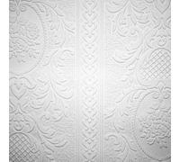 As Creation Blown Vinyl Damask White Wallpaper 2616-18