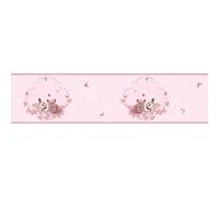 As Creation Border Animal Wallpaper In Pink Tones, Butterfly Pink Wallpaper With Kittens And Bunnies