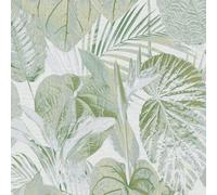 Non-woven wallpaper tropical leaves white green gold metallic 39355-4 (3,72£/1qm