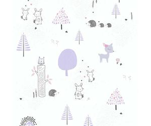 As Creation Bricoflor Animal Wallpaper White Purple Nursery Safari Wallpaper With Zebras Giraffe Nursery 10.05 X 0.53 M