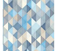 As Creation Bricoflor Blue Cream Grey Wallpaper In Geometric Pattern Abstract Triangle Style Wallpaper 10.05 X 0.53 M